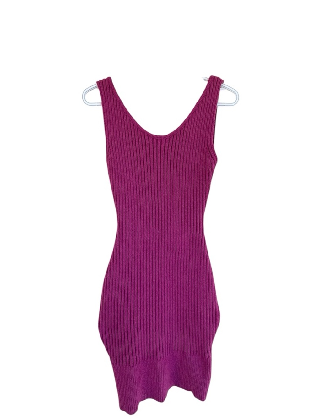 L Love Fuchsia Ribbed Knit Dress NWOT